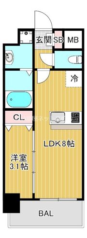 SHOKEN Residence大阪都島の間取り画像