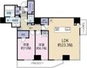 リバーガーデンタワー上町台筆ヶ崎の間取り画像