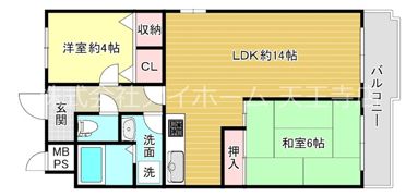 朝日プラザ北田辺の間取り画像