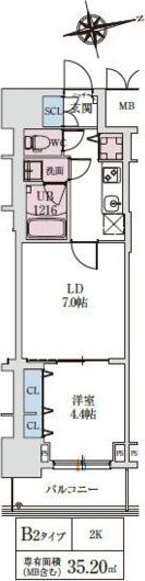 スプランディッド上本町WESTIIの間取り画像