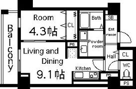 シャンテ与力町の間取り画像