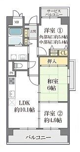カサグランデ鶴見緑地の間取り画像