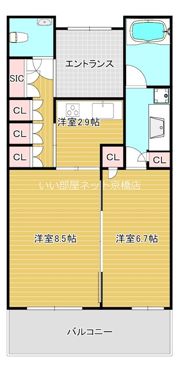 グラングリーン大阪THE NORTH RESIDENCEの間取り画像