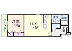 フジパレス住吉遠里小野V番館の間取り画像
