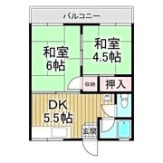 三国ヶ丘ハイツA棟 Aの間取り画像