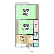 三国ヶ丘ハイツB棟 Bの間取り画像