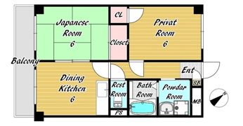 SENSE COURT 堺上野芝の間取り画像