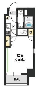 プレミエール西田辺の間取り画像