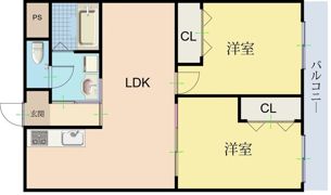 豊ハイツの間取り画像