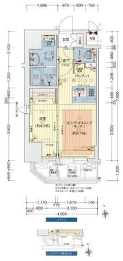 プレサンス難波クチュールの間取り画像