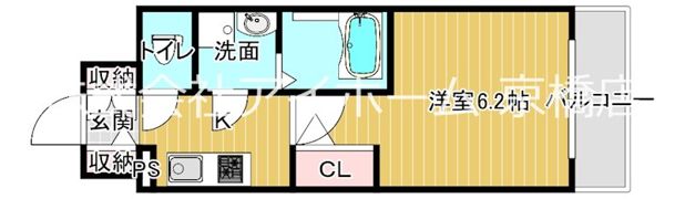 エスリード大阪京橋フロレゾンの間取り画像