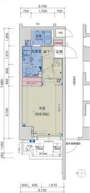 ララプレイス四天王寺夕陽ヶ丘の間取り画像