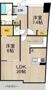 フロンティアタワー難波EAST （旧グランソレイユ日本橋）の間取り画像