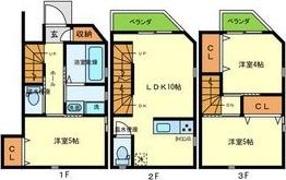 東住吉区田辺長屋の間取り画像