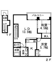 バンブーコートI番館の間取り画像