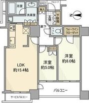 レジデンスタワー上本町の間取り画像
