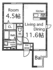 エスポワール東加賀屋の間取り画像