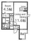 エスポワール東加賀屋の間取り画像