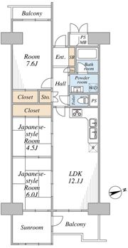 近鉄南港ガーデンハイツ24号棟の間取り画像