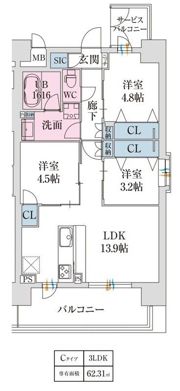 スプランディッド難波VIIの間取り画像
