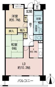アレフ長吉の間取り画像