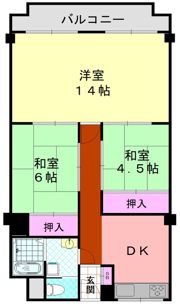 メガロコープ平野2号棟の間取り画像