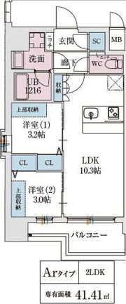 スプランディッド弁天町WESTの間取り画像