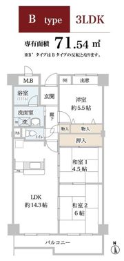 シャトークレールの間取り画像