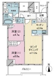 シエリアタワー大阪堀江の間取り画像