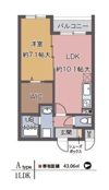 アメニティ西田辺の間取り画像