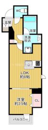 レジュールアッシュ谷町四丁目グランクラスの間取り画像