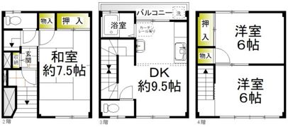 境川テラスハウスの間取り画像