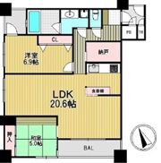 ディークラディア四ツ橋の間取り画像