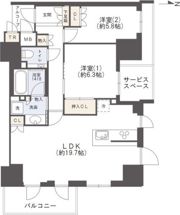 ジオタワー新町の間取り画像