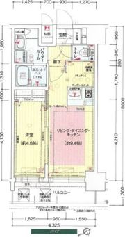 プレサンス立売堀パークシティの間取り画像