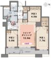 上本町ヒルズマークの間取り画像