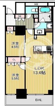 プレミストタワー靱本町の間取り画像