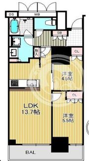 プレミストタワー靱本町の間取り画像