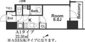 エスリード難波ステーションゲート ノーステラスの間取り画像