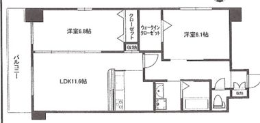 サラベルナール夕陽丘の間取り画像
