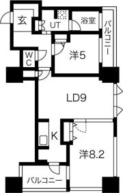 アルグラッド ザ・タワー心斎橋の間取り画像