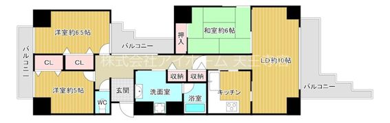 グローハイツ北加賀屋ウエスト（旧レインボー21）の間取り画像