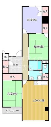 かもめ第一コーポ12号棟の間取り画像