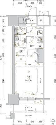 MELDIA CREST TAPP NAMBA-WESTの間取り画像