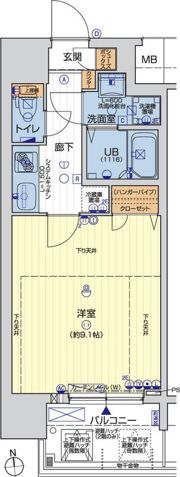 レオンコンフォート難波サウスゲートの間取り画像
