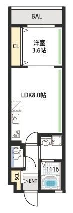 GARDENIA東住吉の間取り画像