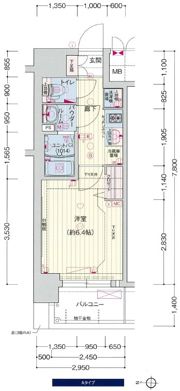 プレサンス上町台筆ヶ崎SOUTHの間取り画像