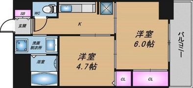 シャトー弁天弐番館の間取り画像