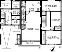 港区港晴4丁目戸建の間取り画像