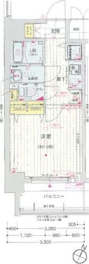 ジアコスモ江戸堀パークフロントの間取り画像